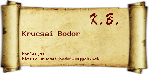 Krucsai Bodor névjegykártya